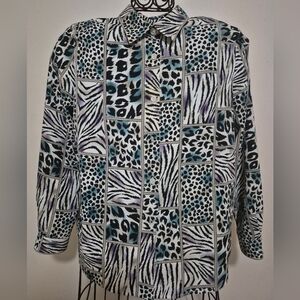 Alfred Dunner Zebra and Leopard Print Blouse